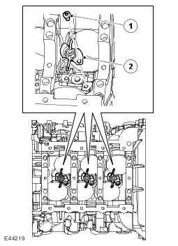Página 5 de 32 1 - Parafuso 2 - Jactos de arrefecimento dos pistões Os jactos do bloco do motor lubrificam e arrefecem os pistões e respectivas cavilhas.