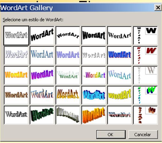 WordArt : Inserir,