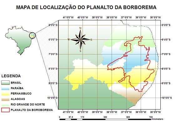 de abrangência do Planalto da Borborema.