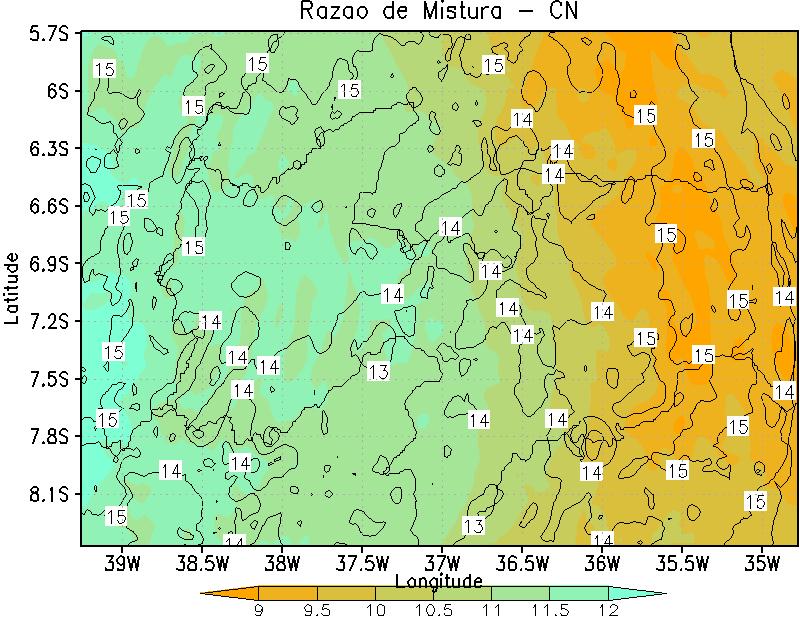 84 (a) (b) (c) (d) Figura 13 Simulações (a) da razão de mistura em superfície