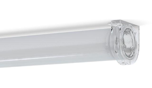 Tubo 50 Frost Luminária saliente com difusor tubular em policarbonato fosco de 50mm de diâmetro com elevada resistência ao choque.