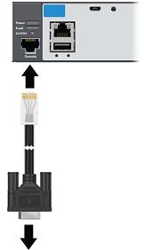 Porta do console Cabo de console RJ-45 a DB9 fornecido com o switch Cabo de console USB opcional (não fornecido) 1 Para o PC executar um programa emulador terminal, ou um terminal VT-100 1 Também é