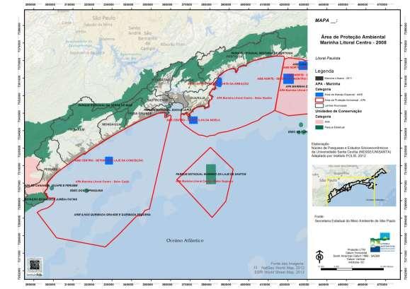 Figura 7.8 Mapa da APA Marinha Litoral Centro Fonte: Secretaria do Meio Ambiente, 2008. Tabela 7.