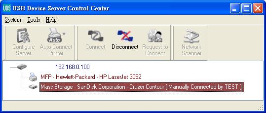 dispositivo USB, ver a Fig. 6. Não é possível para outros PCs "connect" o dispositivo USB até que este não seja "Disconnect".