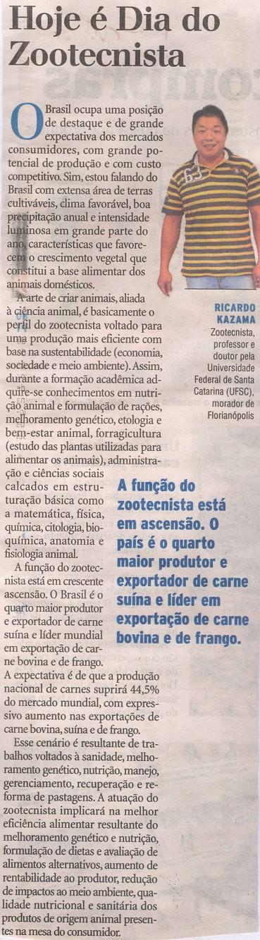 Diário Catarinense Artigos Hoje é Dia do Zootecnista Brasil / Mercado consumidor / Potencial de produção /