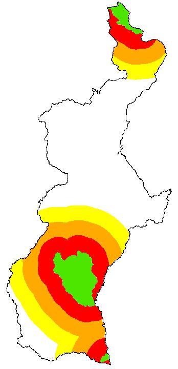 Funções globais Buffer Cria uma área a uma distância determinada de uma entidade Operação de vizinhança geral Áreas protegidas no Guadiana Serra de S.