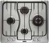 Sistema de ignição elétrica no próprio comando. Placa a gás para obter calor instantâneo. Queimador wok. Sistema de ignição elétrica no próprio comando.
