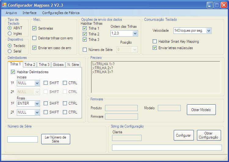 5. Configuração original de fábrica O já vem com a configuração padrão de fábrica para interface USB. Caso tenha a necessidade de alterar a configuração, siga os passos seguintes: OBS.