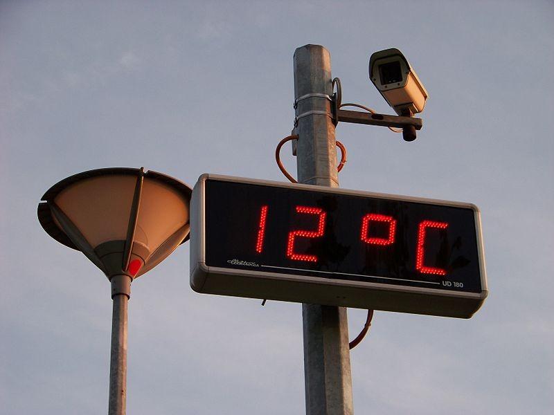 Termômetro de Rua É utilizado para registrar a temperatura do ar no local.