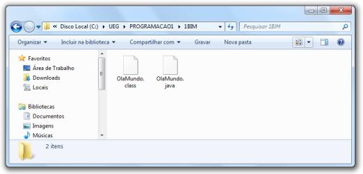 Para executar o programa é preciso acionar a JVM com o comando: java [nome_da_classe] Fragmento que mostra o resultado da compilação e execução do
