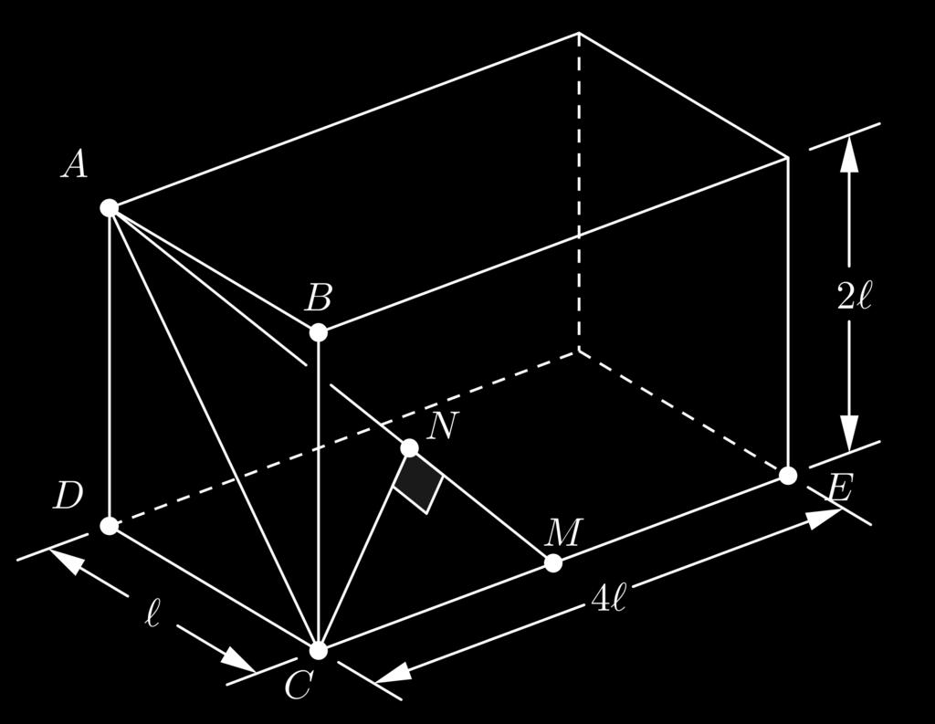 suficiente para o triângulo ser equilátero [0,25] Igualar as expressões e calcular corretamente [0,25] Questão 06 [ 1,00 ] No paralelepípedo reto retângulo da figura
