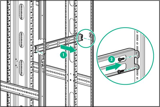 Instalação dos cabos com tiras de velcro Conecte a presilha ao rack em qualquer uma destas posições e,
