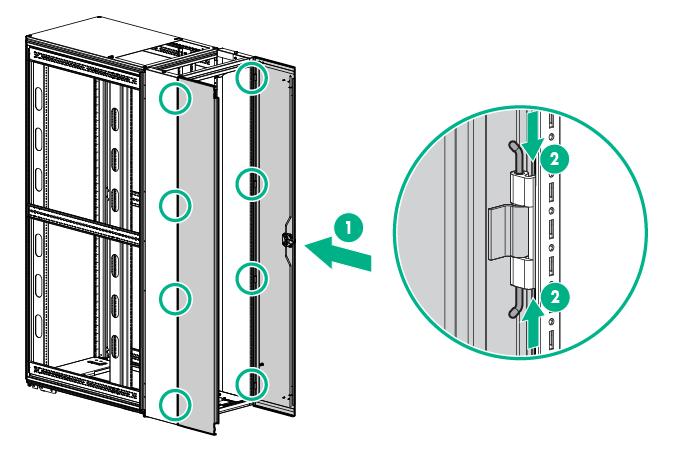 Montagem dos kits 1. Monte o duto inferior. a. Alinhe os ressaltos dos painéis laterais aos slots dos painéis dianteiros e traseiros (1). b.