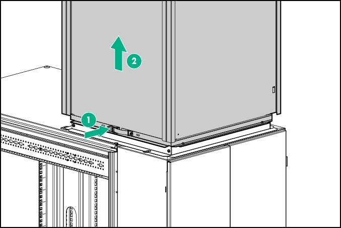 3. Aperte e trave as tiras da presilha para segurar o duto superior no lugar (1). 4. Para travar o duto de ar na posição elevada: a.