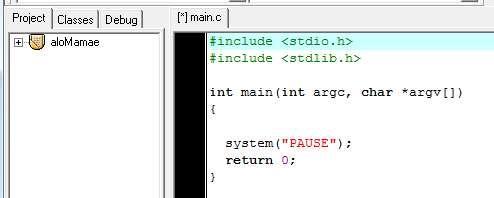 O Dev-C++ preenche já um código que normalmente você vai precisar para testar/rodar o seu programa em consoles do MS Windows. Como indica a figura 2.