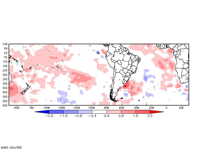 características de neutralidade, mas mantendo anomalias positivas em áreas mais ao oeste.