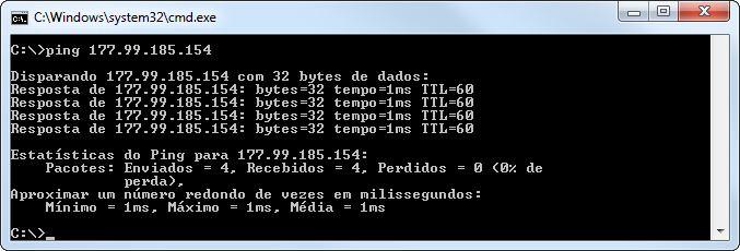 Quando a conexão entre o computador e o dispositivo alvo for realizada com sucesso, serão disponibilizados os resultados do teste de comunicação, conforme a Figura 14.