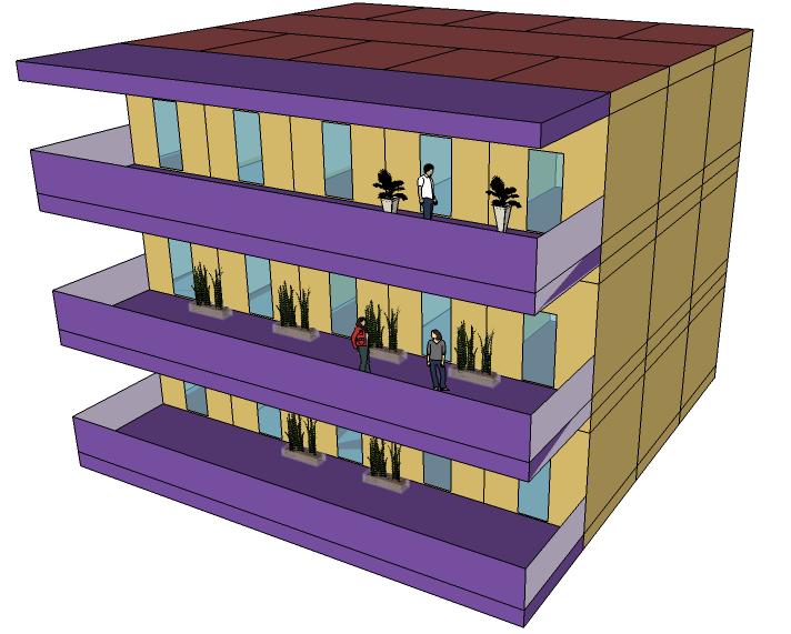 121 da construção civil, podendo ser aplicada também em escritórios com o intuito de reduzir a incidência de radiação solar em aberturas; Nos escritórios com terraço, a área envidraçada total da