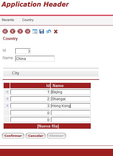 E por último, adicionamos cidades para China. Localizemos a China E adicionamos como cidade número 1: Bejing, como cidade número 2: Shangai e como cidade número 3: Hong Kong. Confirmamos.