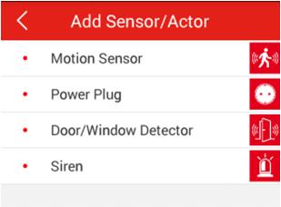 (1) Prima o sinal "+" no canto superior direito para adicionar um sensor ou um atuador.