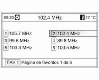 32 Rádio Navi 600/Navi 900 6 estações podem ser memorizadas em cada lista de favoritos. O número de listas de favoritos disponíveis pode ser definido (ver abaixo).