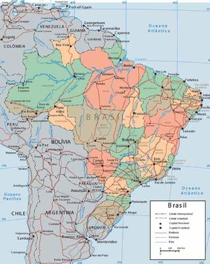 A Divisão Político-Administrativa é representada nas cartas e mapas por meio de linhas convencionais (limites) correspondentes a situação das Unidades da Federação e Municípios no ano da edição do