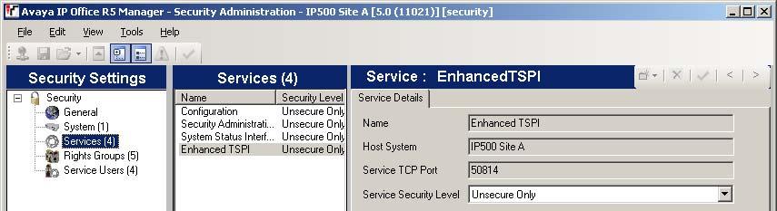 2.2 Verifique as configurações de segurança do IP Office Antes de tentar conectar um IP Office a um servidor do one-x Portal for IP Office, é necessário verificar as configurações de segurança do IP