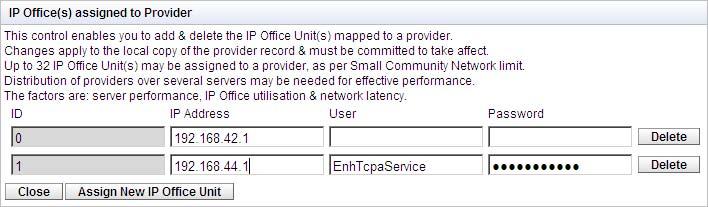 8. Clique em Atribuir nova instalação do IP Office. 9. Insira o Endereço IP da unidade de controle do IP Office. 10.