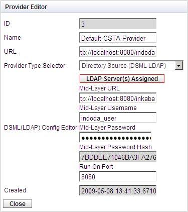 4.4.1.3 Provedor DSML (LDAP) As configurações abaixo são mostradas para um Provedor de diretório (LDAP DSML).