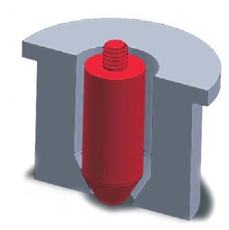 A ferramenta convergente é mais utilizada para frascos de gargalos calibrados ou peças de pequeno porte, pelo fato da expansão do parison ser menor.