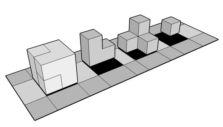 EXERCÍCIO ESPACIAL Parte II Considere o exemplo abaixo, em que estão desenhados um cubo formado por peças que se encaixam; as marcações das juntas resultantes da montagem no cubo em perspectiva; as