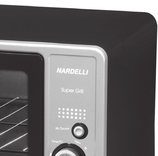 2 - Termostato: Controla a temperatura do forno 3 - Botão de abertura: Quando pressionado abre a porta e permite