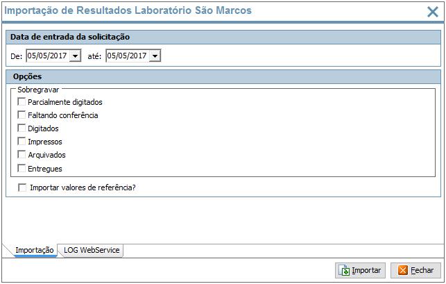 Importação de Resultados Laboratório São Marcos).