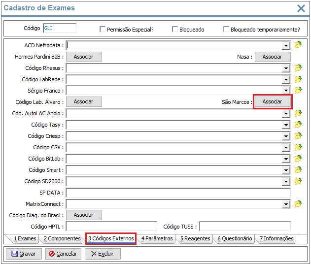 5 Fig. Cadastro de Exames A exportação poderá acontecer após a inclusão de uma [Solicitação de Exames] (Fig. Exportação de Exames para o Lab.