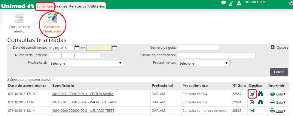 Página 11 de 21 Basta clicar em Confirmar para que a consulta do paciente retorne para o menu Consultas em aberto No menu Consultas em aberto, clicar novamente no nome do paciente e em que então