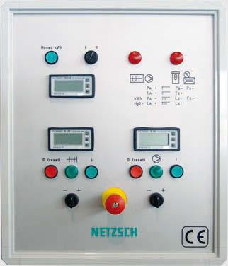 Começando com o sistema de controle NETZSCH TEXT, o moinho funciona automaticamente com parâmetros pré-estabelecidos de funcionamento.