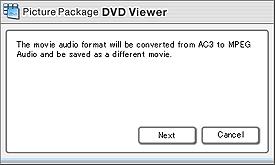 Convertendo o formato de arquivo de áudio de um filme 3 Clique em [Converter formato de áudio]. 4 Clique em [Avançar].