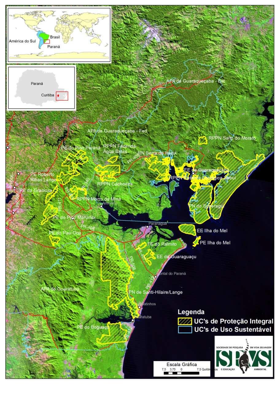 CONTEXTUALIZAÇÃO O bioma Mata Atlântica é um biodiversity hotspot O Litoral Sul de São Paulo e Litoral do Paraná - maior remanescente contínuo da Mata Atlântica Mosaico de