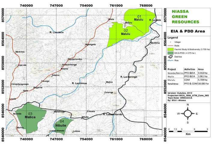 Figura 1: Mapeamento da Niassa Green Resources Fonte: Coastal & Environmental Services CES (2014:43).