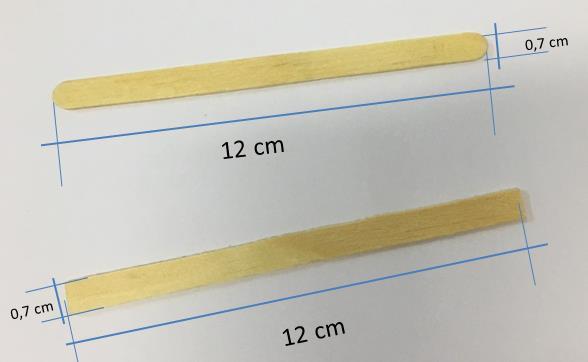 mm. Figura 1: Dimensões dos palitos 2.2.2 A ponte deverá ser capaz de vencer um vão livre de 100 cm e comprimento total de 106 cm, estando apoiada livremente nas suas extremidades. Obs.
