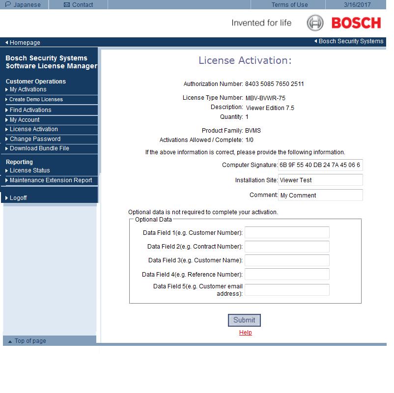 Bosch Video Management System Primeiros passos pt 13 5. Copie a assinatura digital. Nota! A assinatura digital é utilizada para fins de licenciamento.