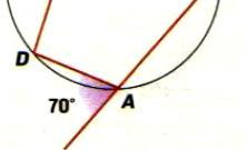 Na figura ao lado, o quadrilátero [ ABCD ] está inscrito na circunferência. 4.1. Determina B C D e C DA. 4.. O polígono é regular? Justifica. 5.