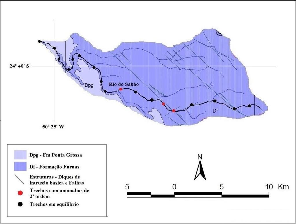 DOI: 10.4025/bolgeogr.v33i0.31927 4 69 _ segue seu fluxo de acordo com a orientação topográfica da vertente, porém, encontra estes obstáculos que reorientam seu fluxo nestes trechos em específico.