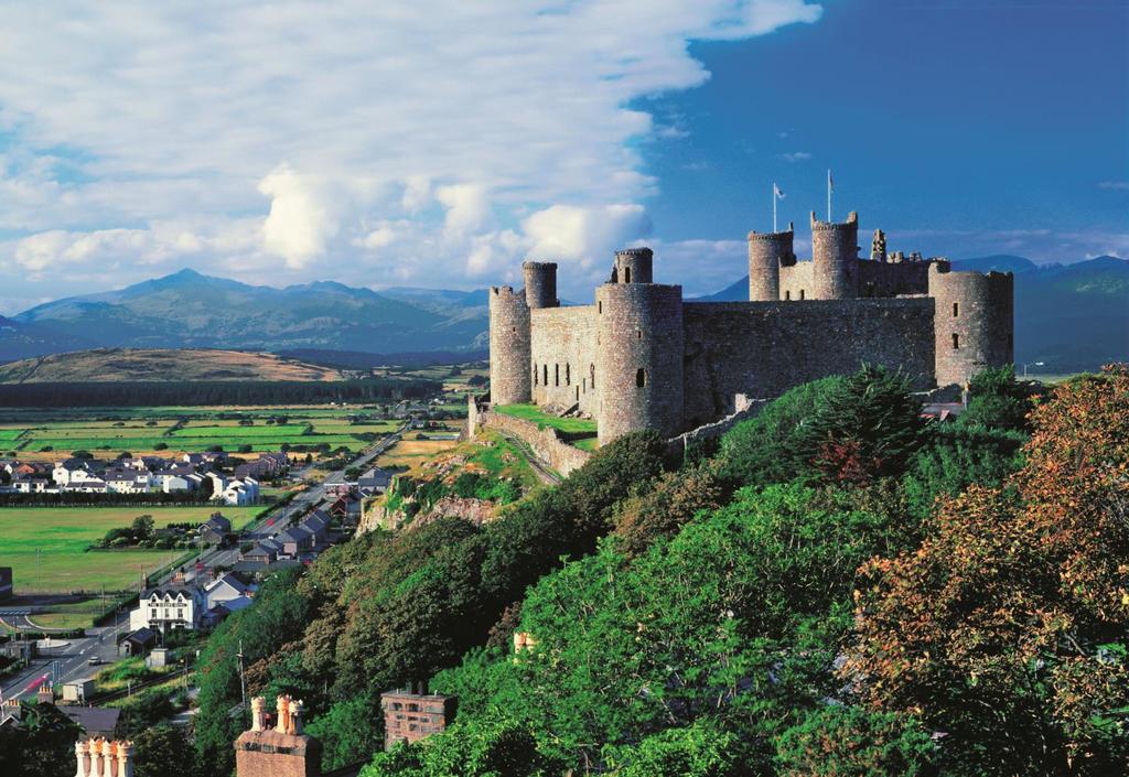 BRIAN LAWRENCE/GETTY IMAGES A organização do senhorio Vista do Castelo de Harlech, País de Gales.