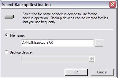 Select Backup Destination Aqui escolheremos