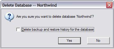 Backup e Restauração de um Banco de Dados no SQL Server 2000 Restaurando o backup: Agora faremos o processo contrário: primeiro apague o banco Northwind.