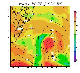 superfície, já que K depende do grau de secamento da atmosfera em 700 hpa.