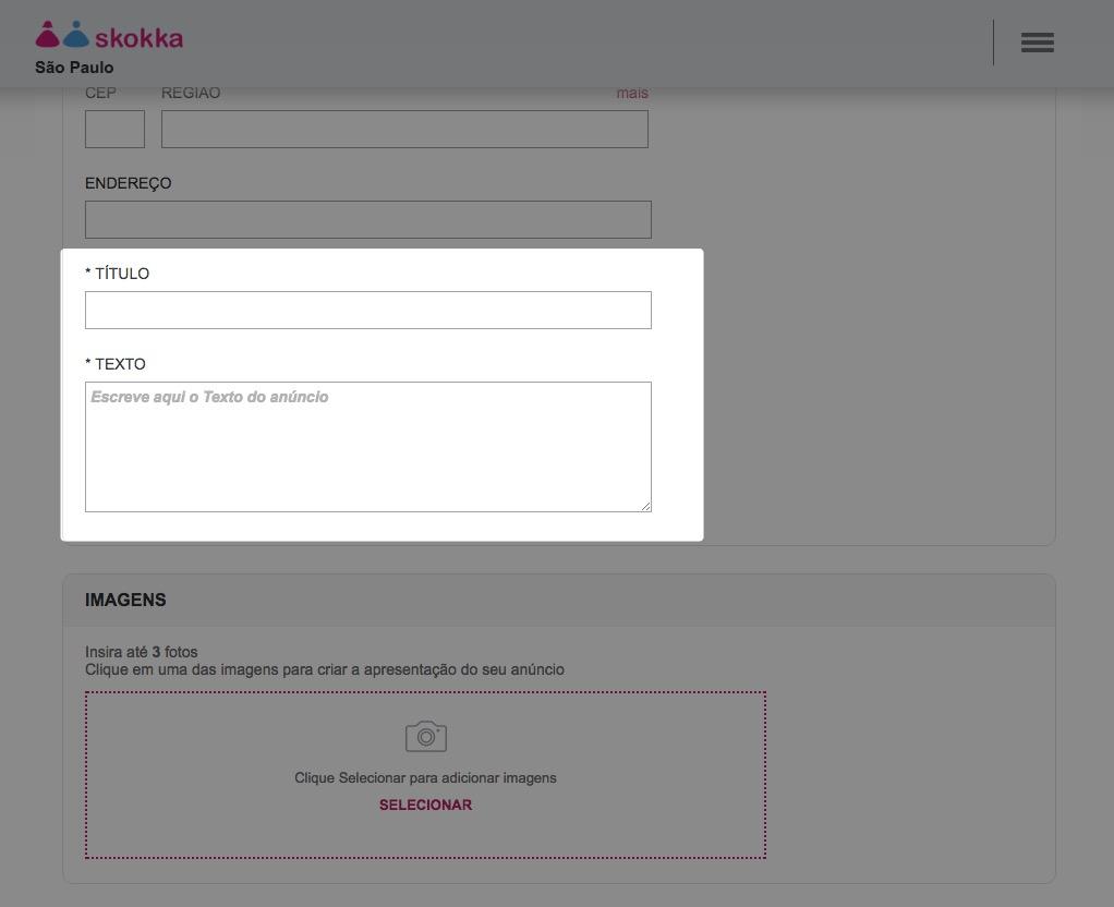 Step 1: CRIAR Se você é um usuário não registrado em skokka.