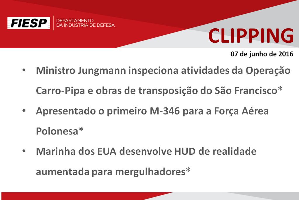 Ministro Jungmann inspeciona atividades da Operação Carro- Pipa e obras de transposição do São Francisco* O ministro da Defesa, Raul Jungmann, verificará nesta quarta-feira (08) as atividades da