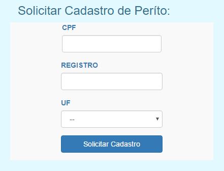 Figura 3 Prévia de cadastro de perito Caso exista, dados como nome completo, registro, UF